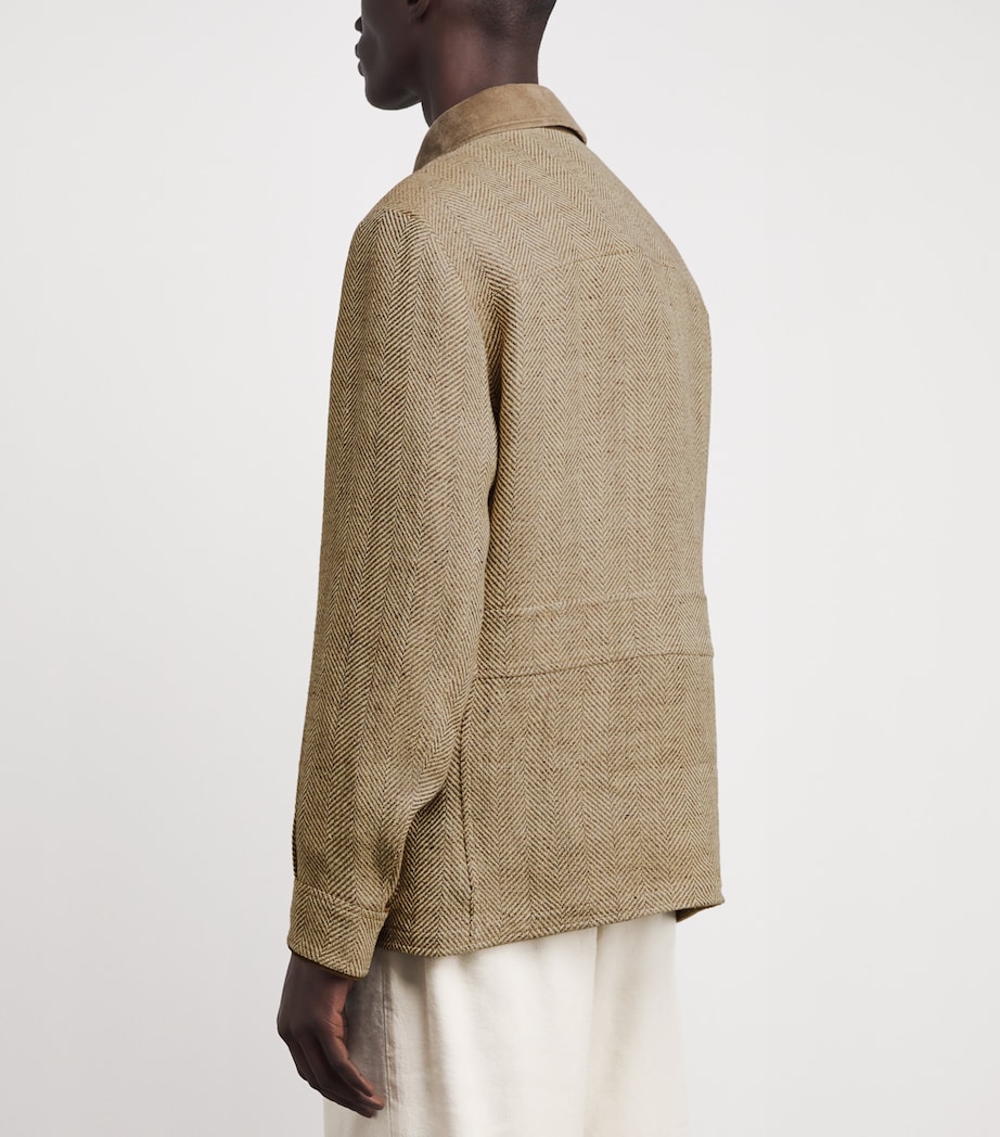 Ralph Lauren Purple Label Mens Linen Field Jacket Brown Image 5