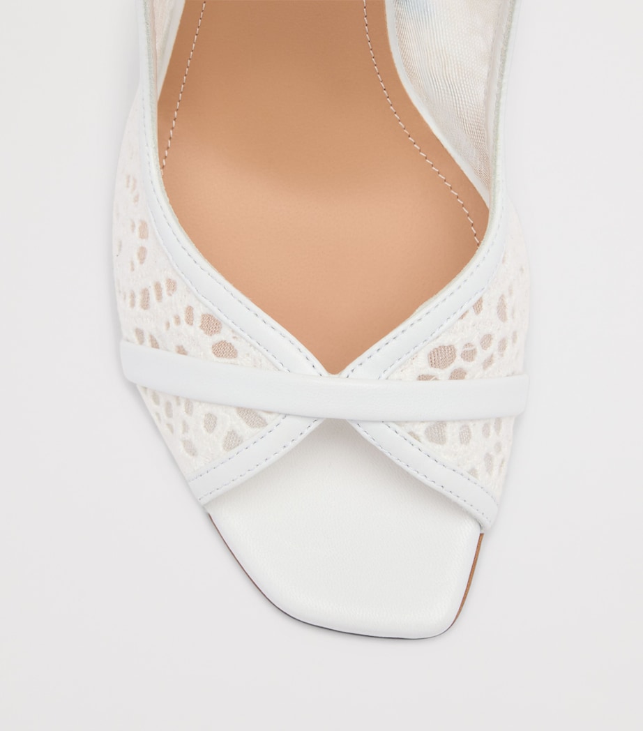 Malone Souliers Broderie and Mesh Noah Heeled Mules 90 White Image 5