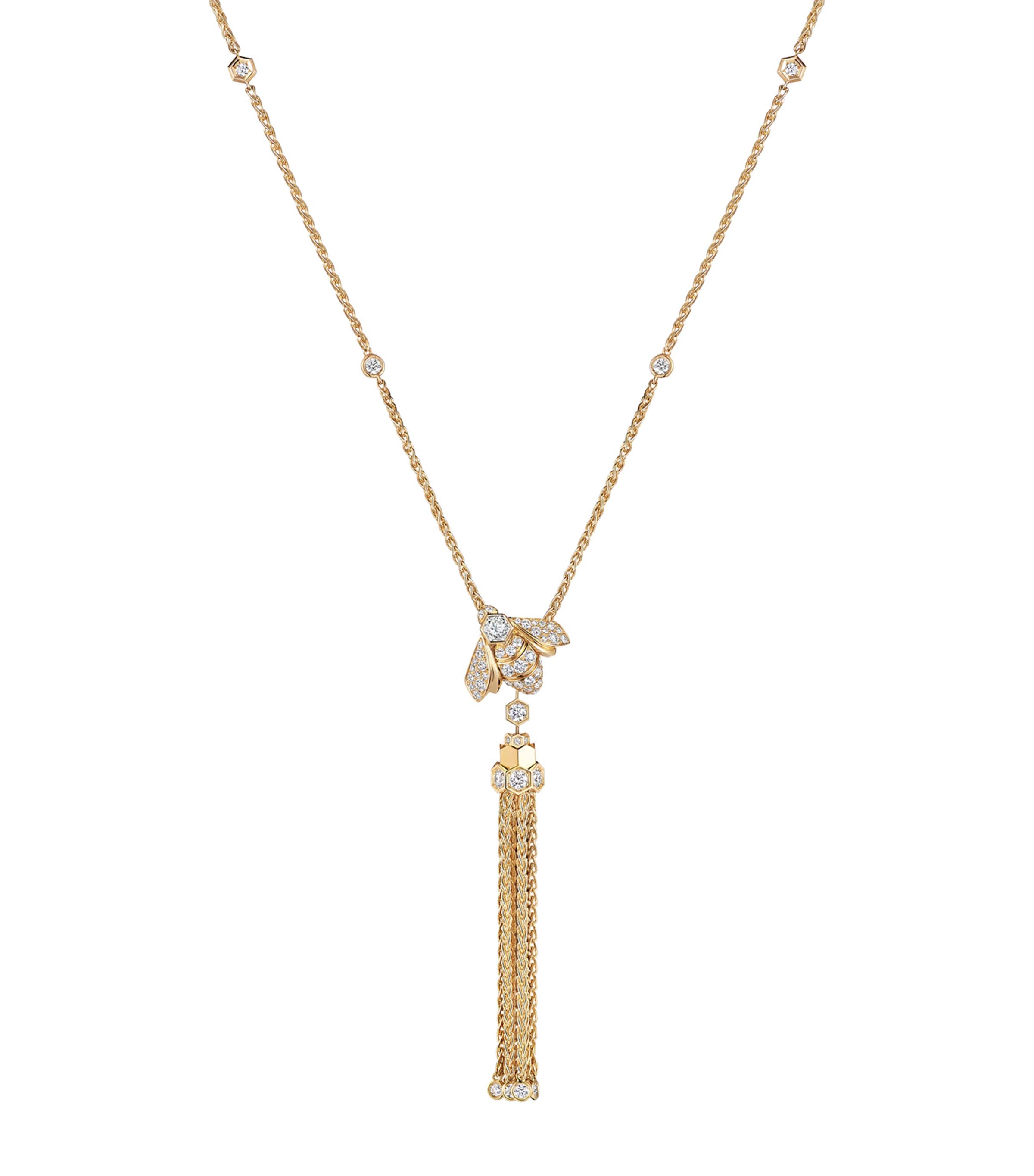 Yellow Gold and Diamond Bee de Chaumet Pompon Pendant Necklace YELLOW GOLD Image 1