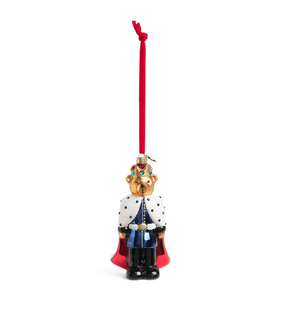 Harrods King Bear Tree Decoration Brown/red Image 1