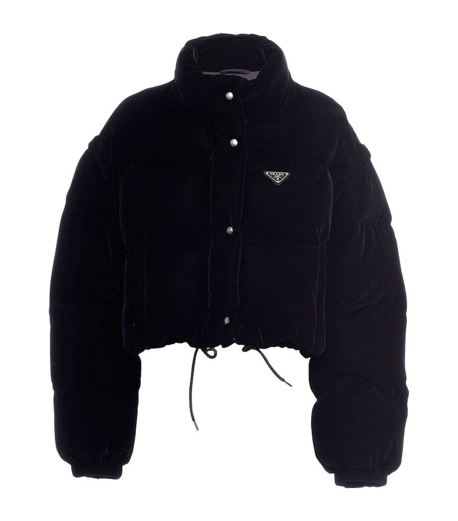Prada Womens Velvet Convertible Down Jacket Image 1