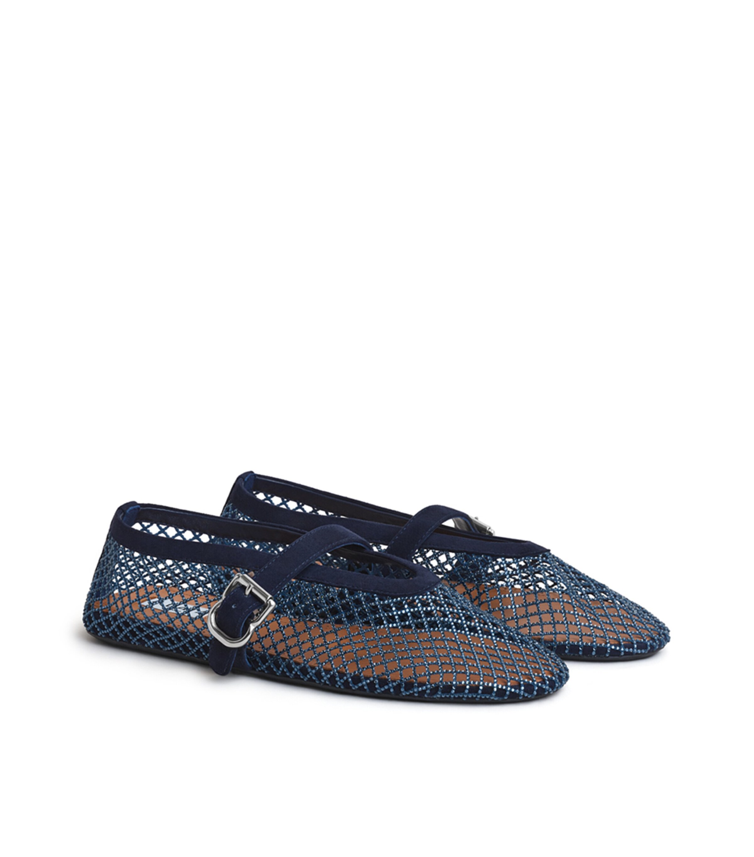 Alaïa Beaded Mesh Ballet Flats Midnight Blue Image 3