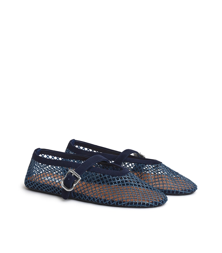 Alaïa Beaded Mesh Ballet Flats Midnight Blue Image 3