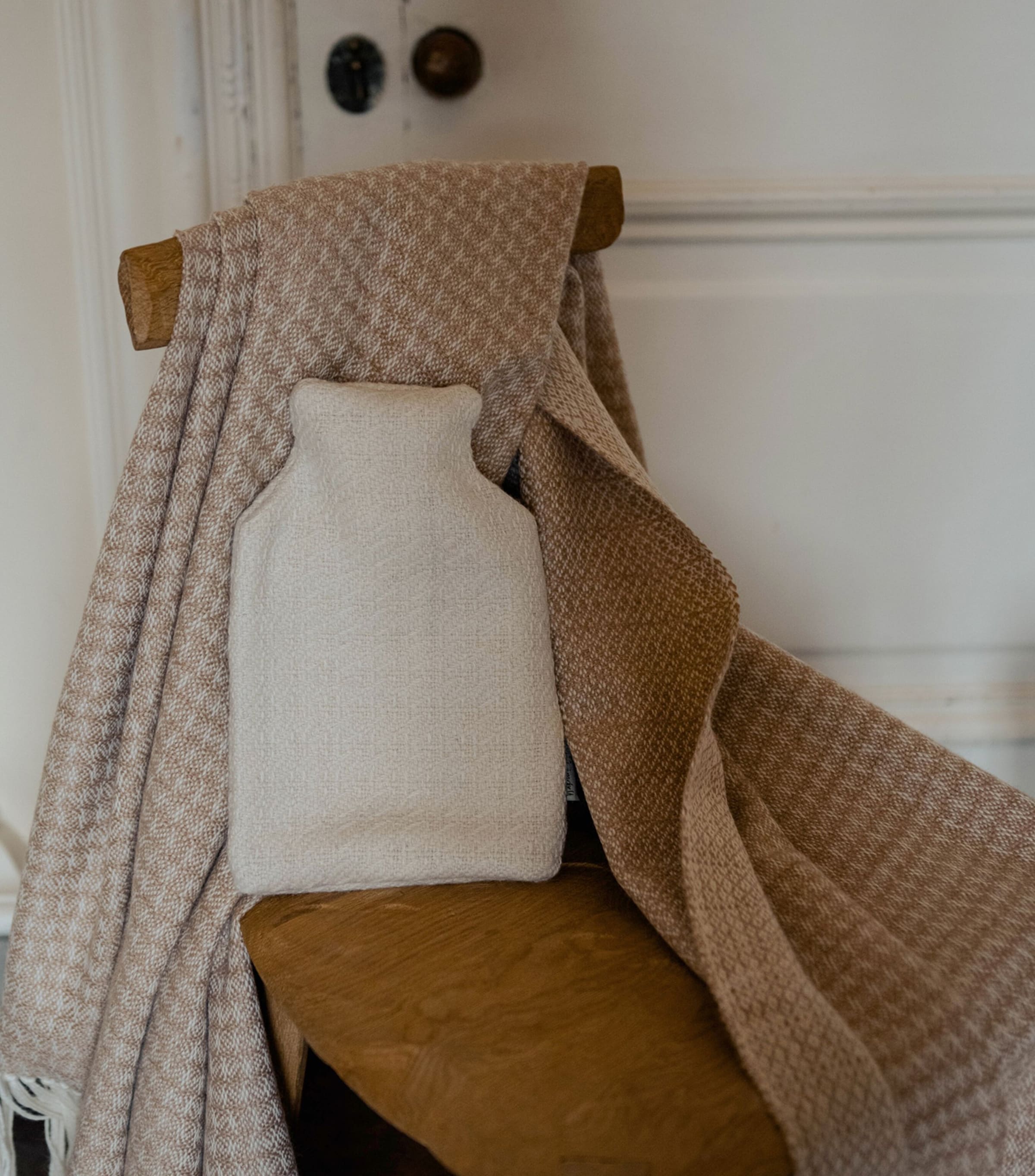 Araminta Campbell Small Alpaca-Blend Hot Water Bottle White Image 3