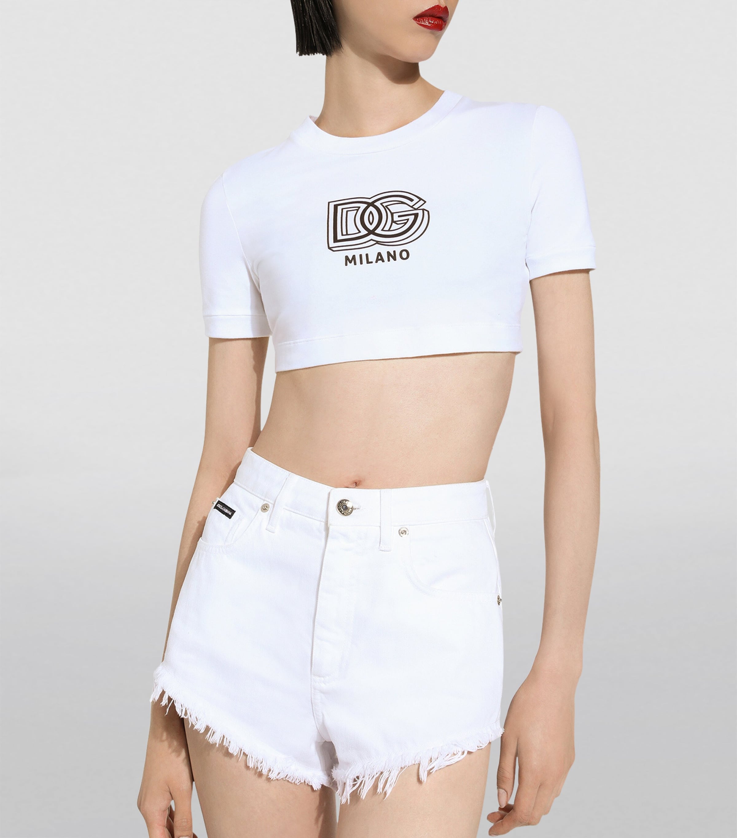 Cropped Logo T-Shirt W0800-OPTICAL WHITE Image 3