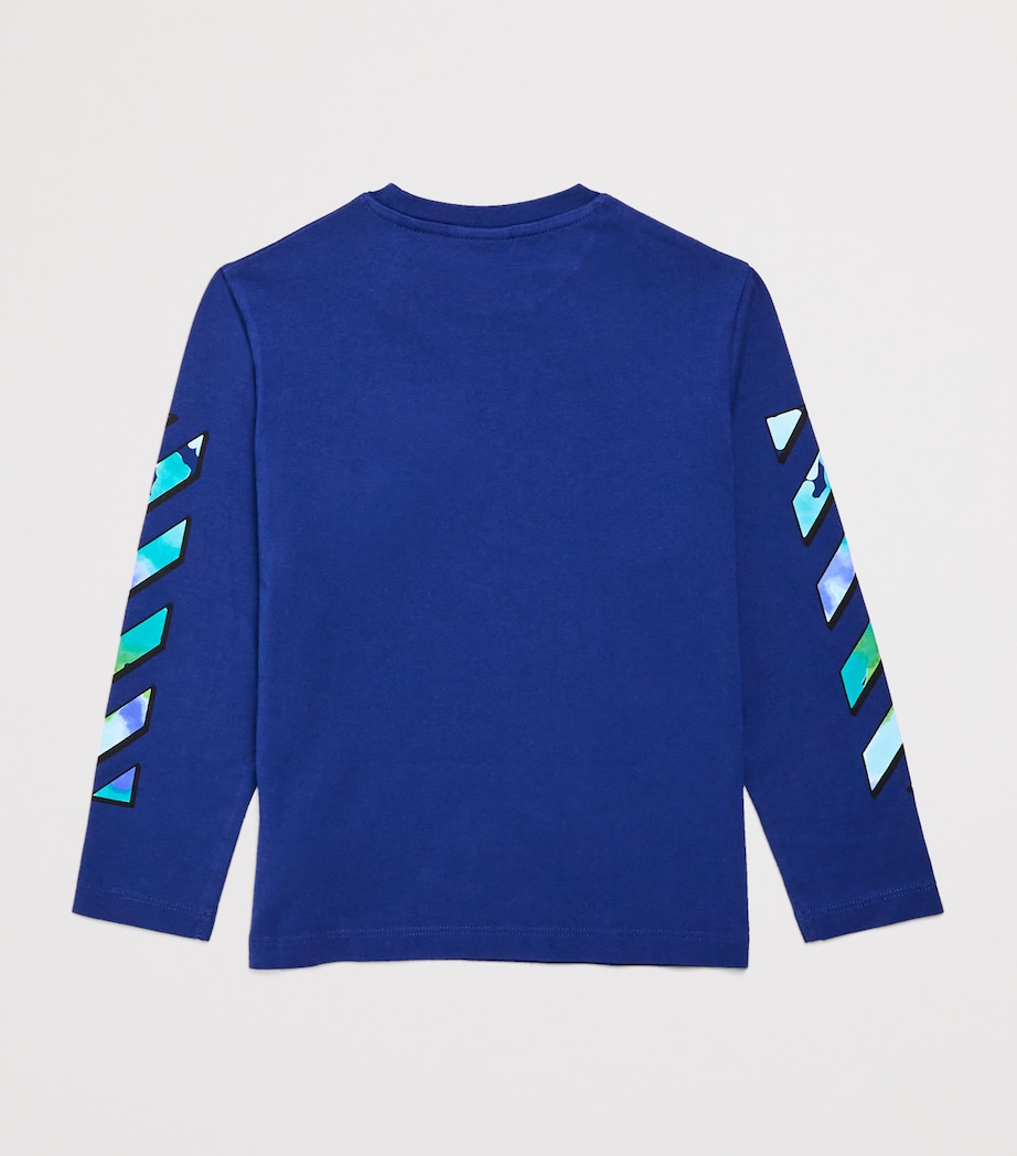 Off-White Kids Cotton Watercolour Logo T-Shirt (4-12 Years) Multi Image 2