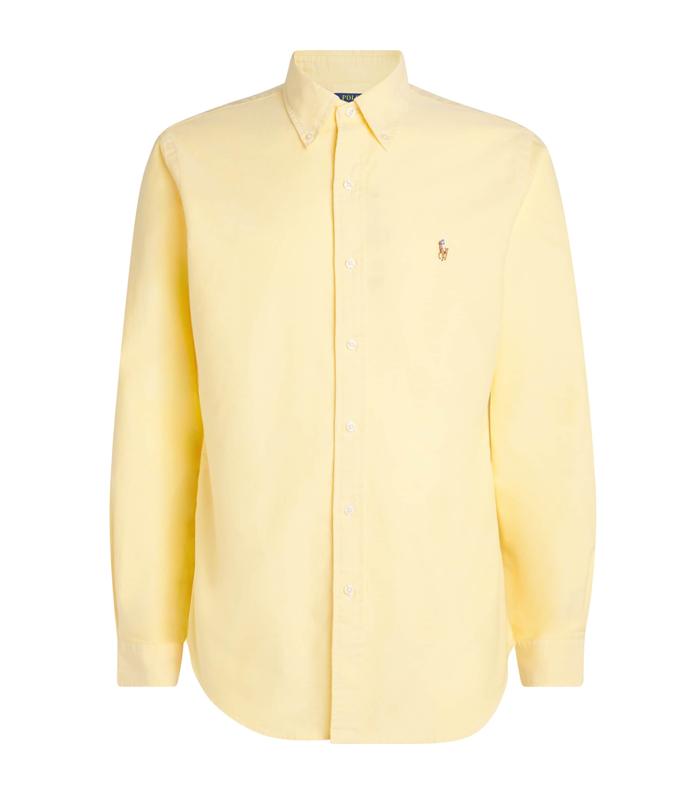 Polo Ralph Lauren Mens Custom Fit Oxford Shirt Yellow Oxford Image 1