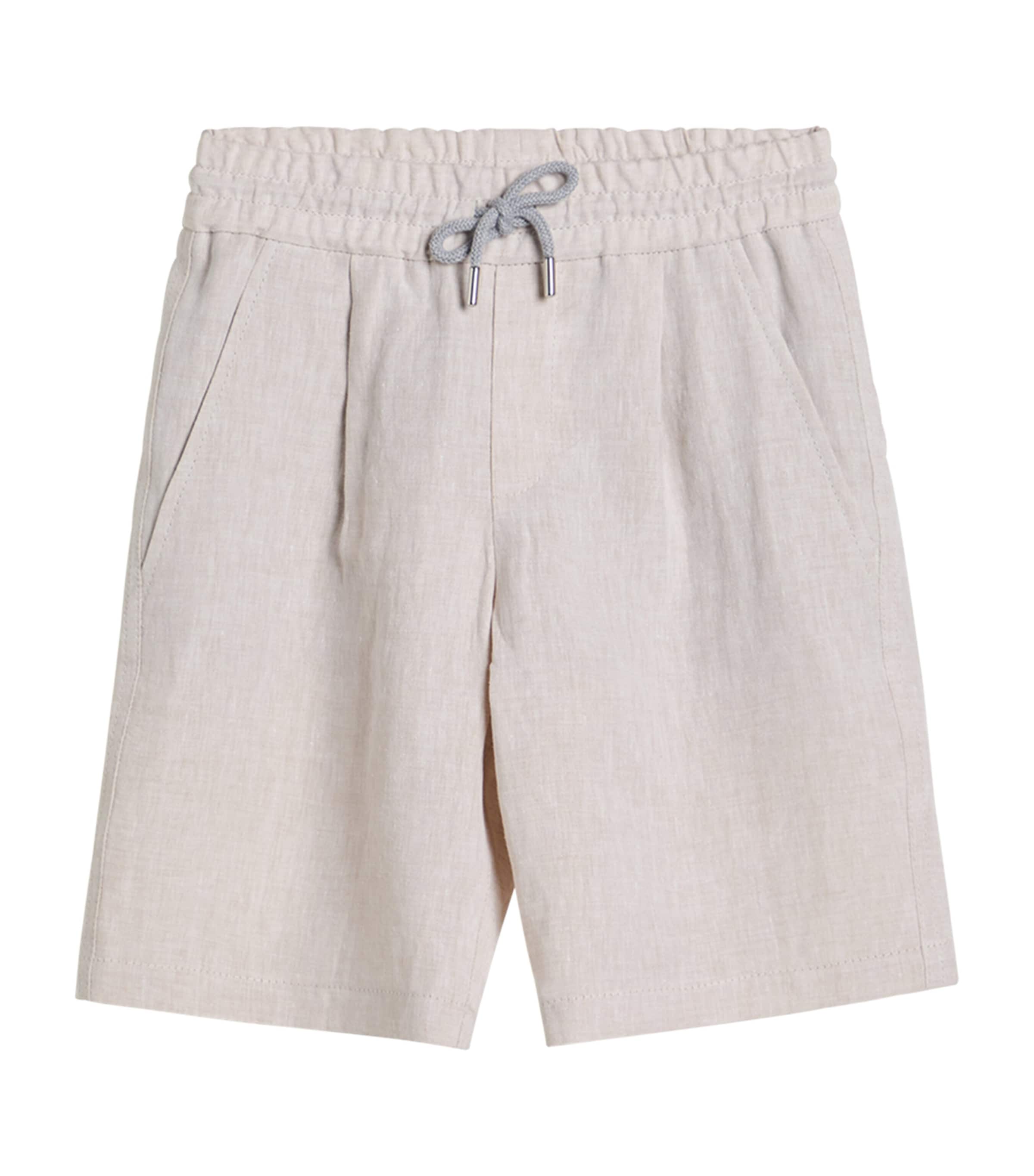 Brunello Cucinelli Linen Bermuda Shorts In Beige