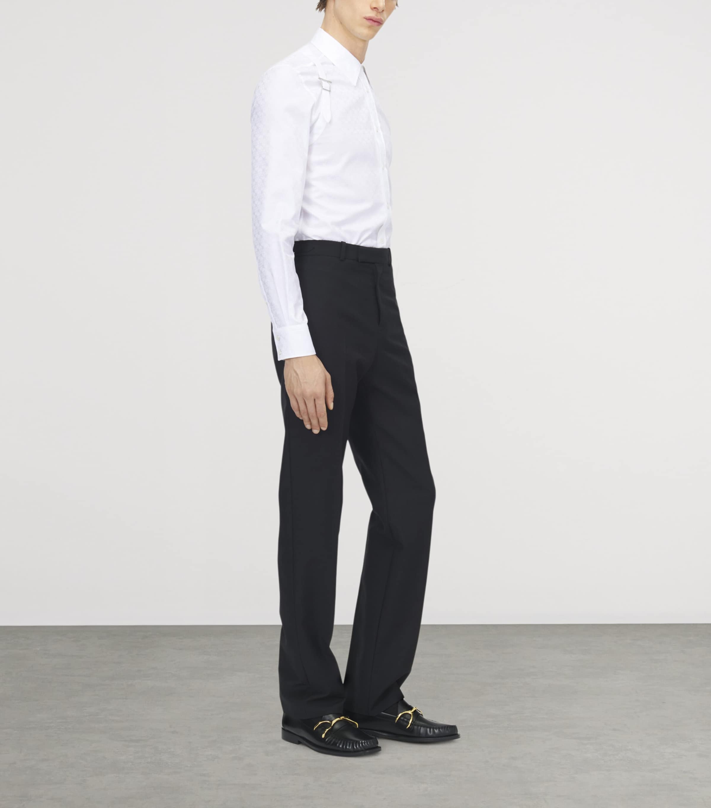 McQueen Mens Wool-Mohair Trousers Image 4