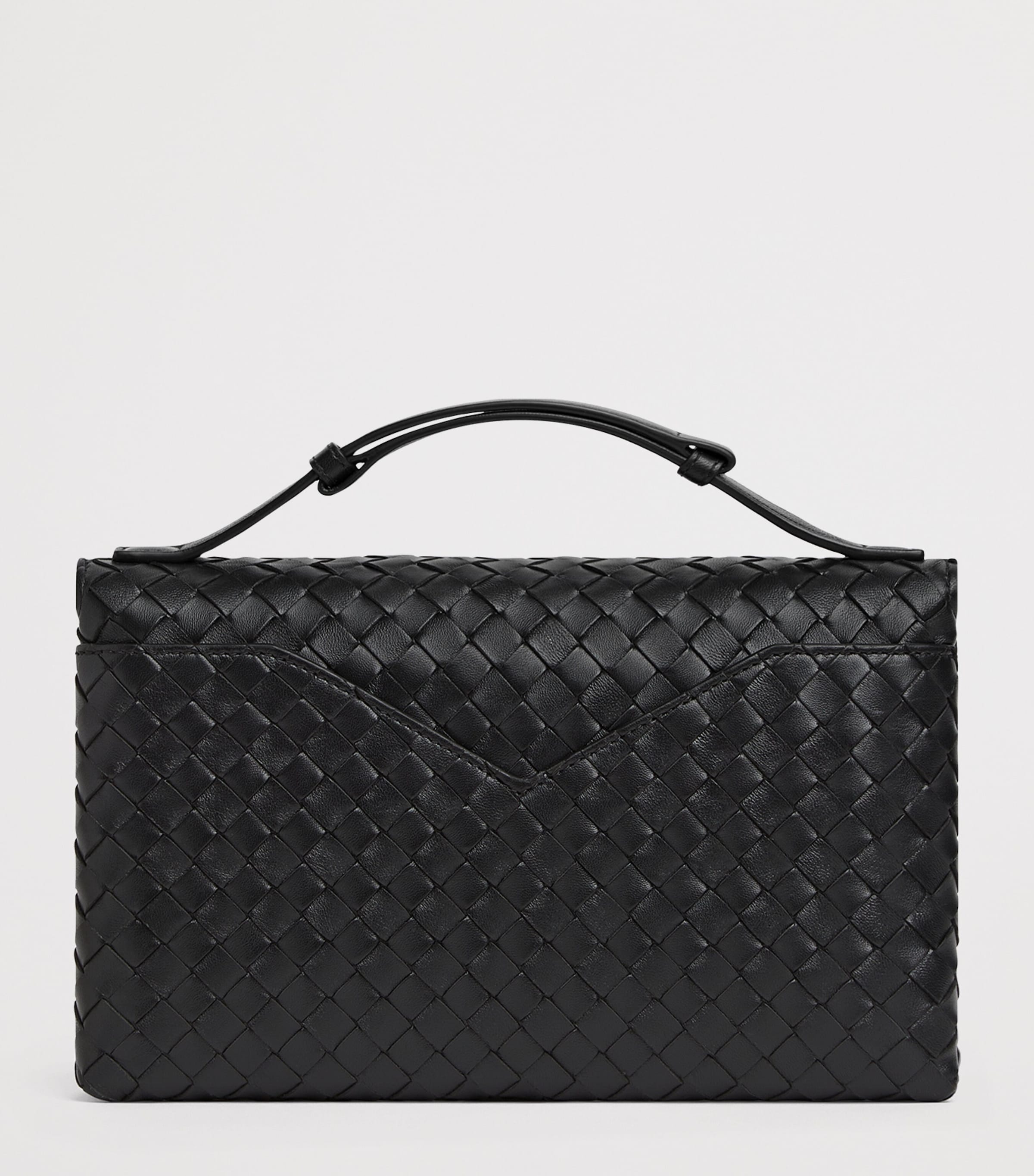 Bottega Veneta Black Lambskin Knot Lock Top-Handle Bag Bottega Veneta Black Lambskin Knot Lock Top-Handle Bag