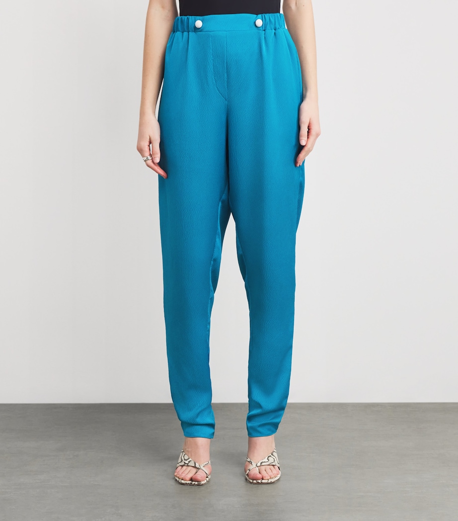 Organic Cotton Crinkle Iteratio Trousers LAGUNA BLUE Image 3