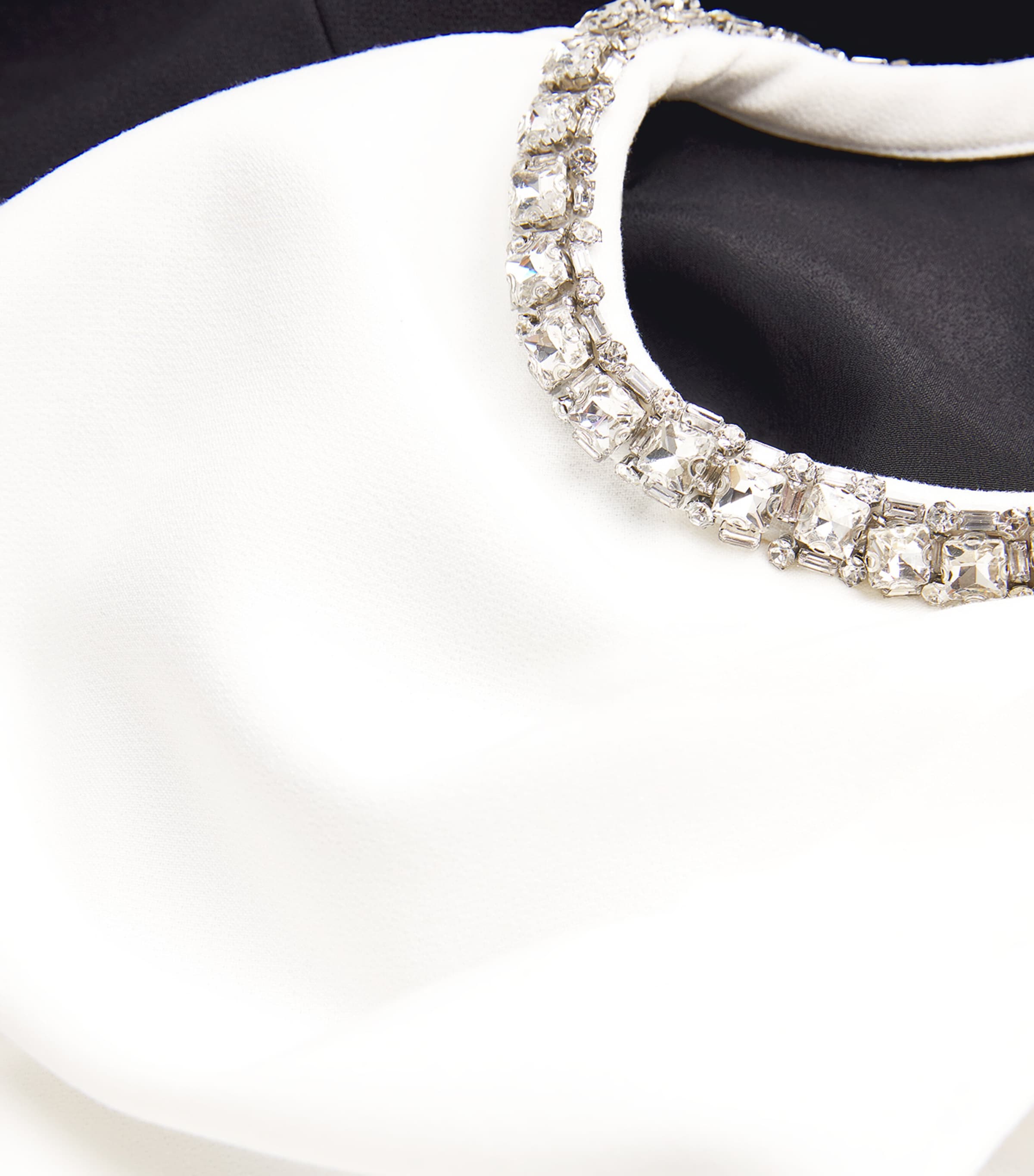 Embellished Shawl-Overlay Midi Dress BLACK Image 5