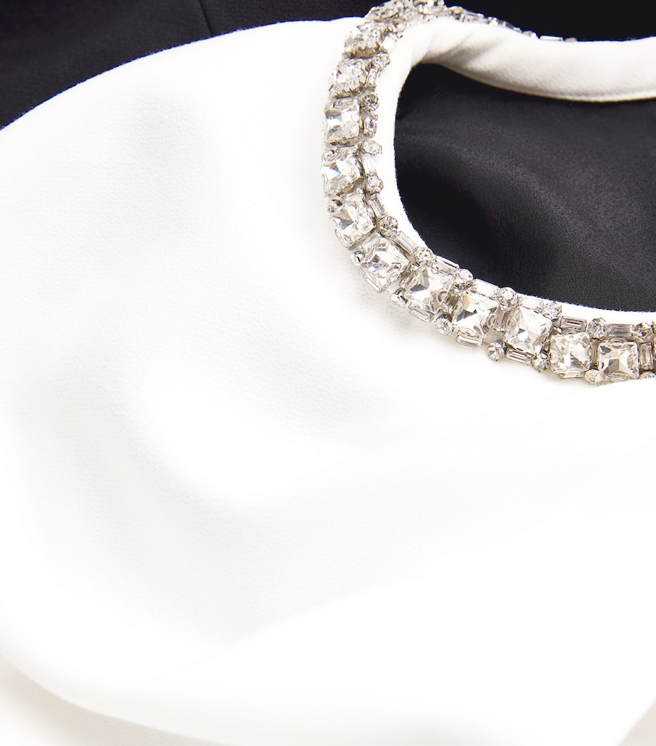 Embellished Shawl-Overlay Midi Dress BLACK Image 5