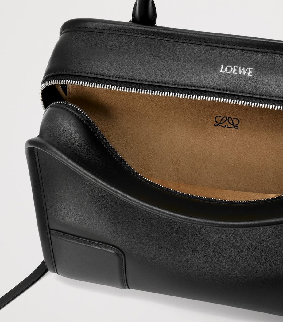 LOEWE Womens Large Leather Amazona 180 Top-Handle Bag Black Image 2