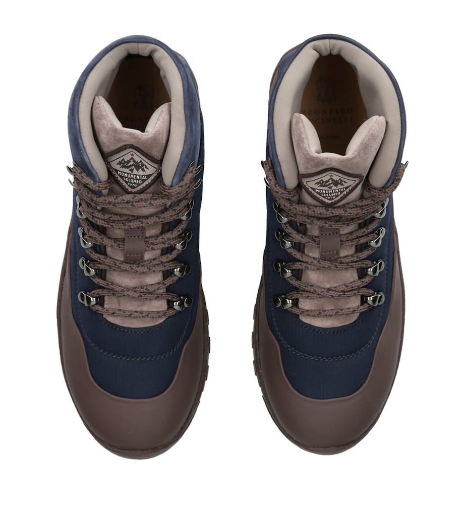 Suede Nylon-Trim Outdoor Boots BROWN/OTH Image 4