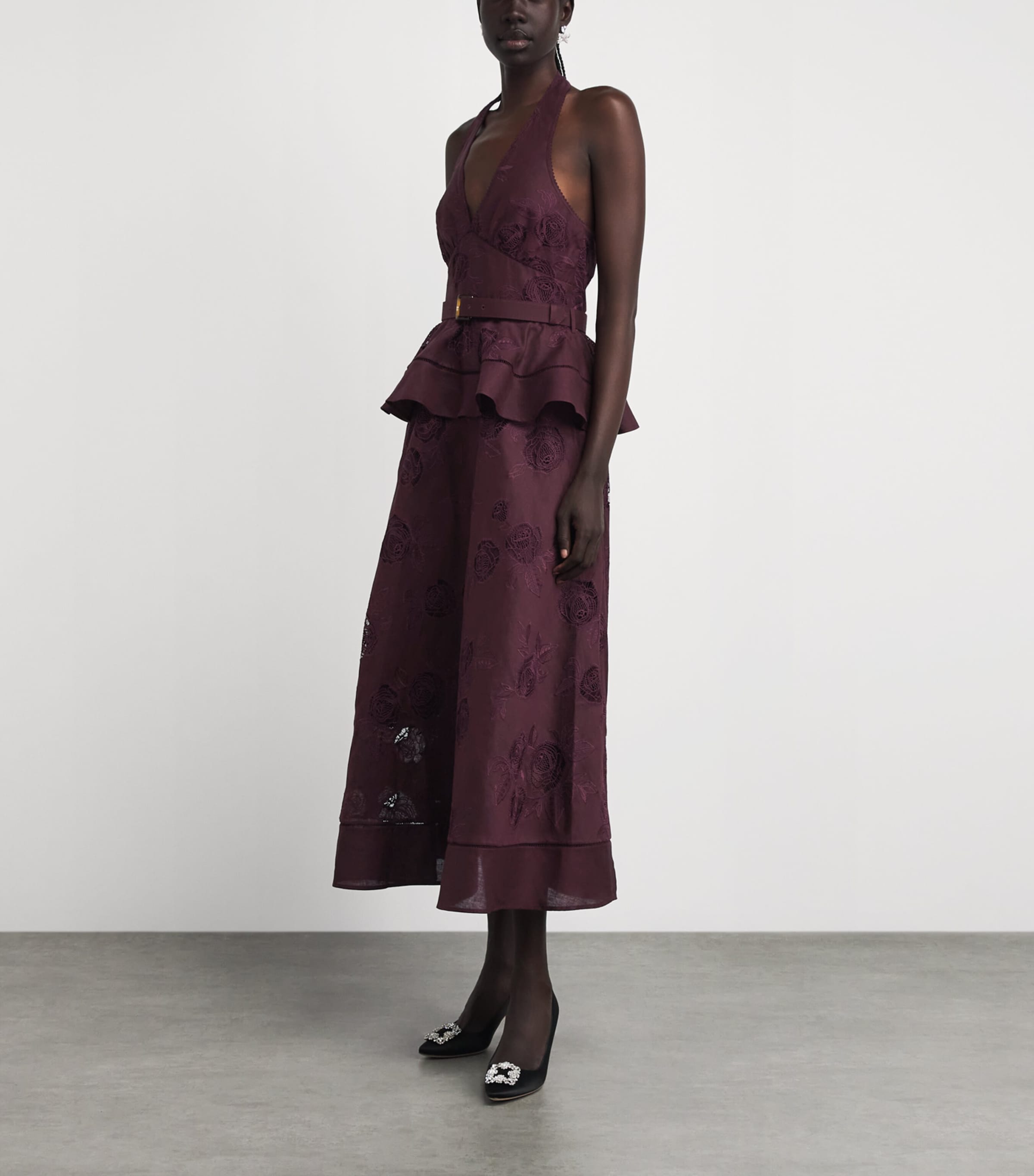 double lined midi dress THE MYSTYLEMODE MAUVE ESSENTIAL DOUBLE LINED MOCK NECK MIDI DRESS