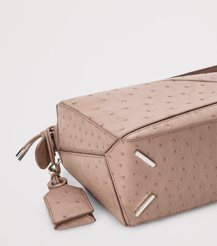 Small Leather Puzzle Top-Handle Bag TAUPE Image 8