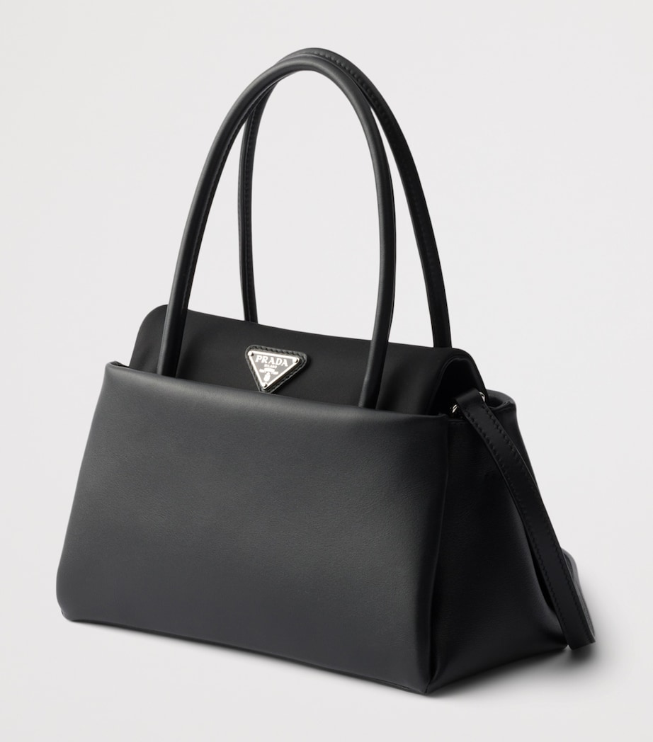 Prada Small Leather Passage Top-Handle Bag Black Image 2