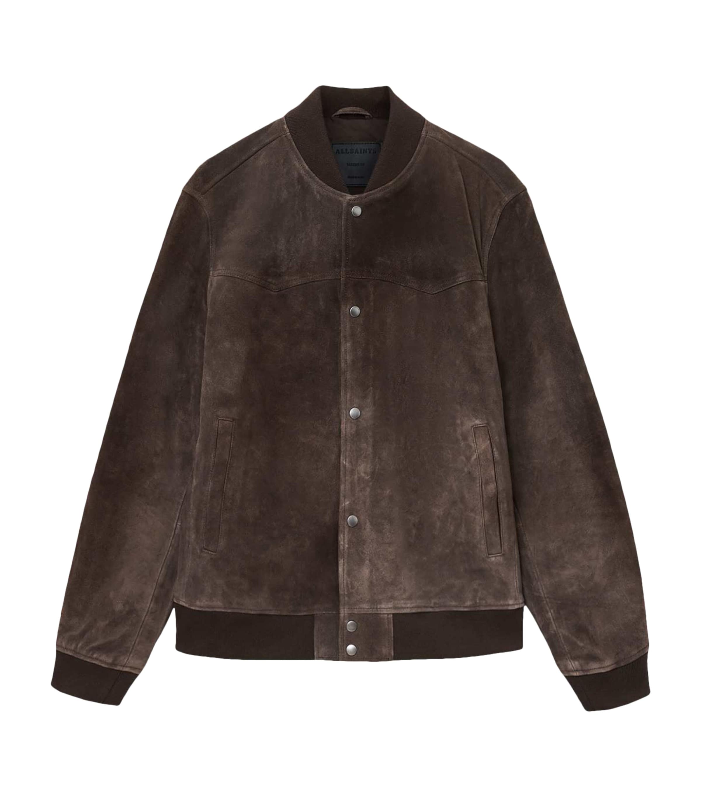 AllSaints Mens Wool Stafford Bomber Jacket Woodland Brown Image 1
