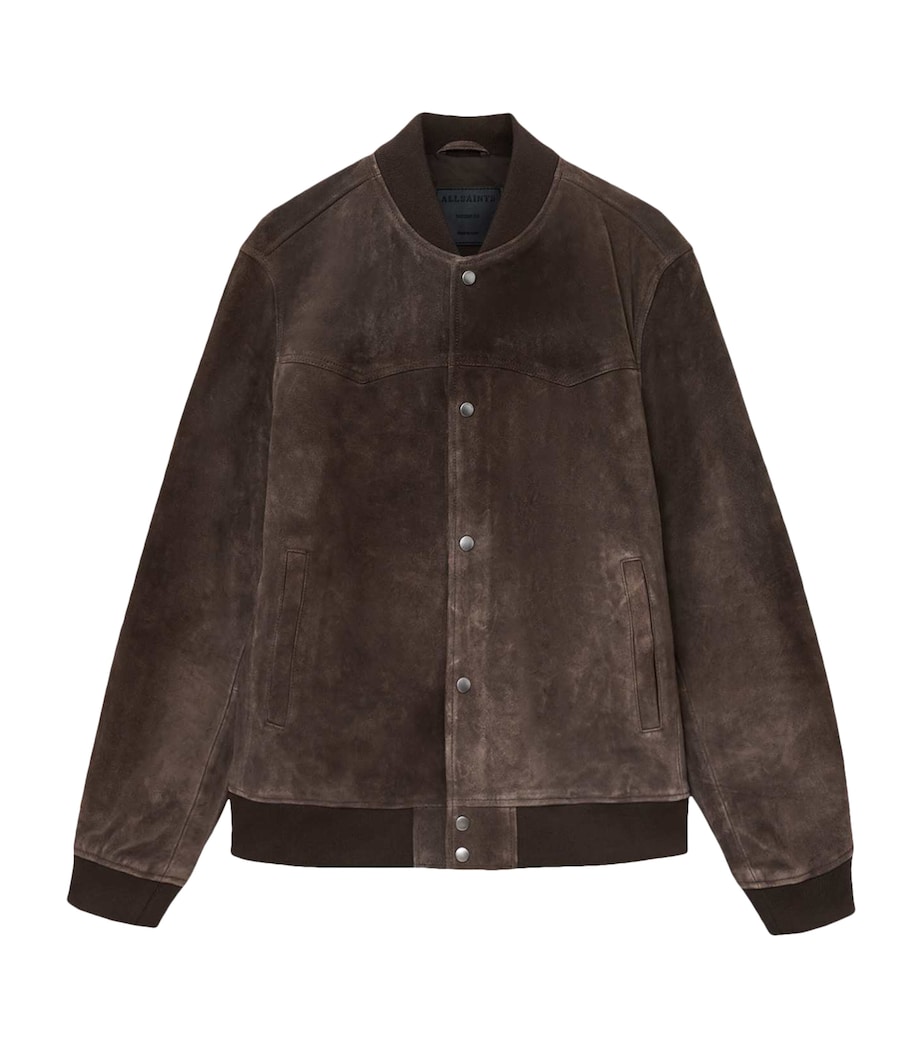AllSaints Mens Wool Stafford Bomber Jacket Woodland Brown Image 1