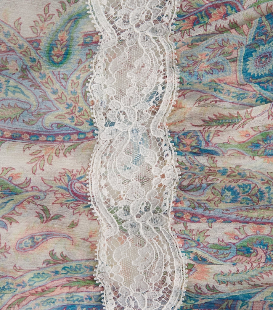 Etro Womens Silk Paisley Tiered Maxi Skirt Print Wht Base Image 6