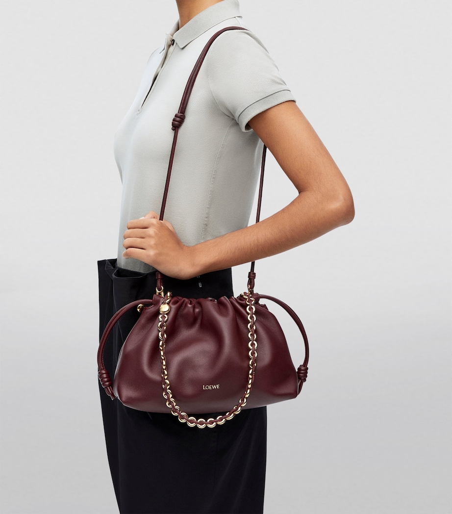 LOEWE Leather Flamenco Purse Dark Burgundy Image 11