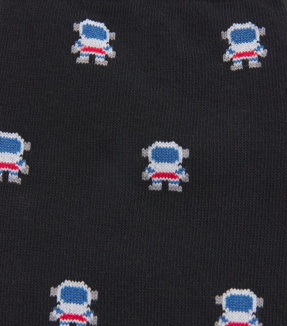 Organic Cotton-Blend Astronaut Socks BLACK Image 2
