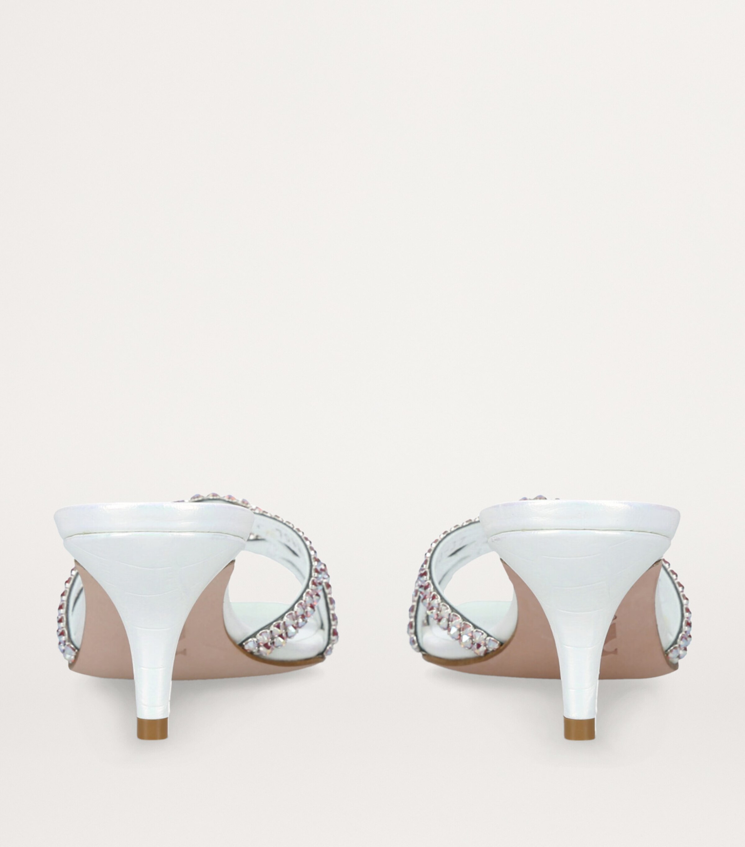 Gina Leather Twyla Heeled Mules 50 White Image 2