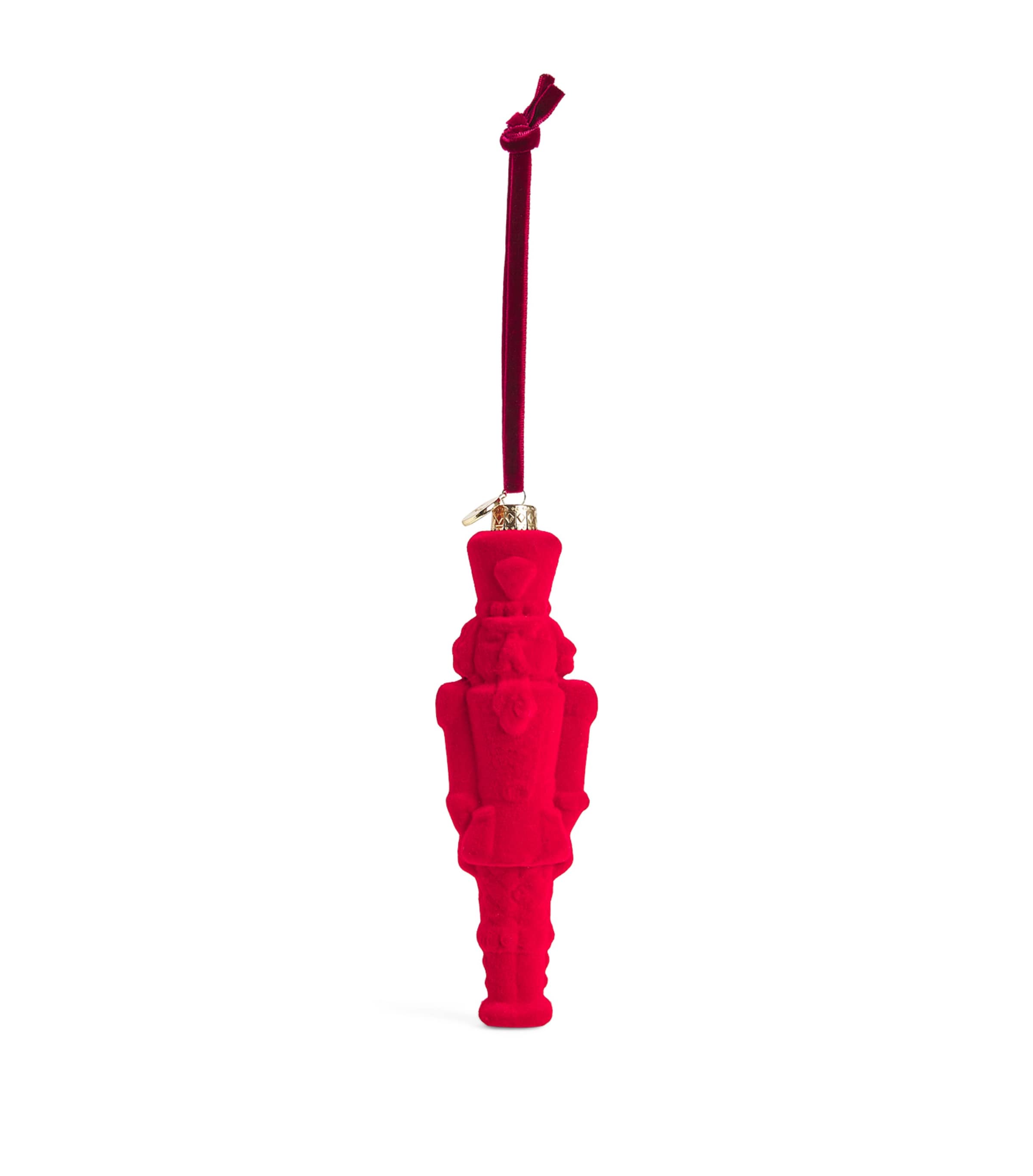 Harrods Velvet Nutcracker Tree Decoration In Red