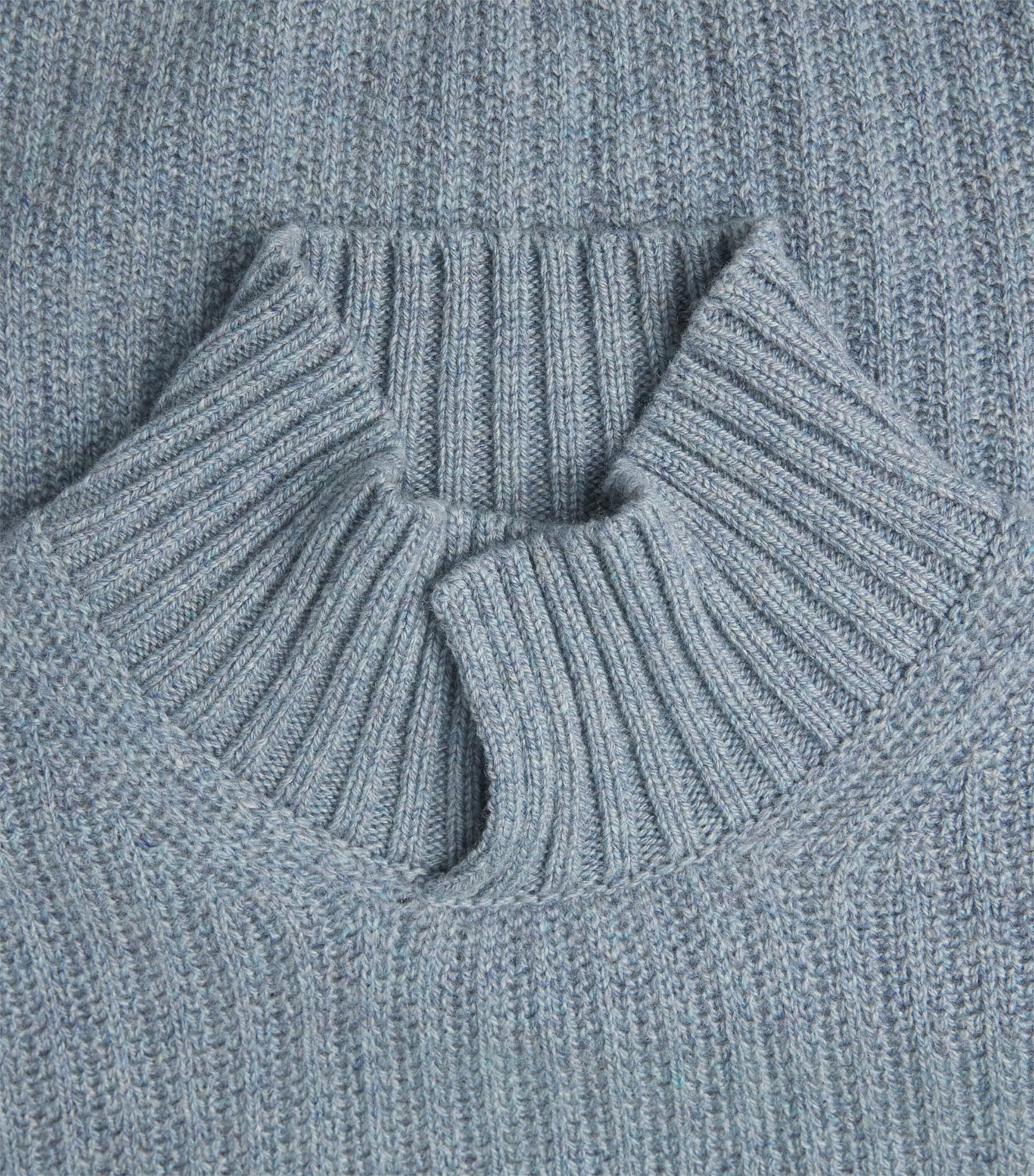 Maurizio Baldassari Mens Cashmere High-Neck Sweater Light Blue Image 6