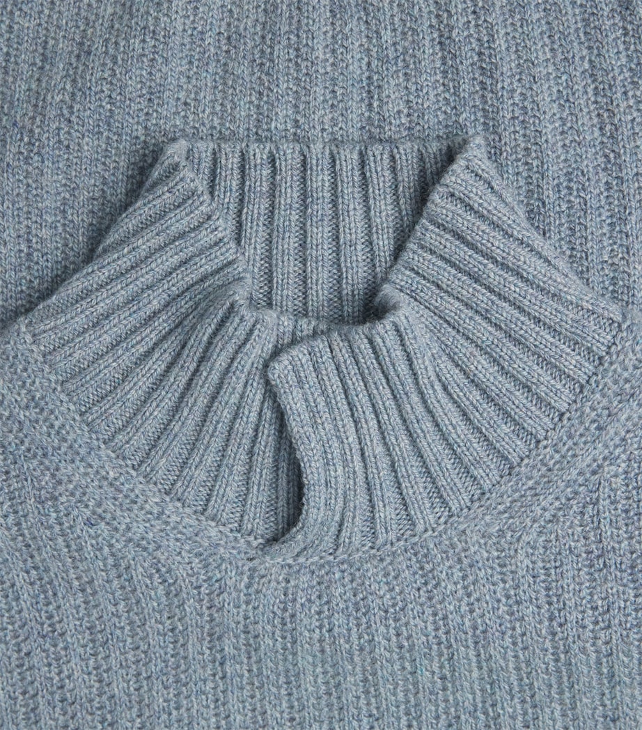 Maurizio Baldassari Mens Cashmere High-Neck Sweater Light Blue Image 6