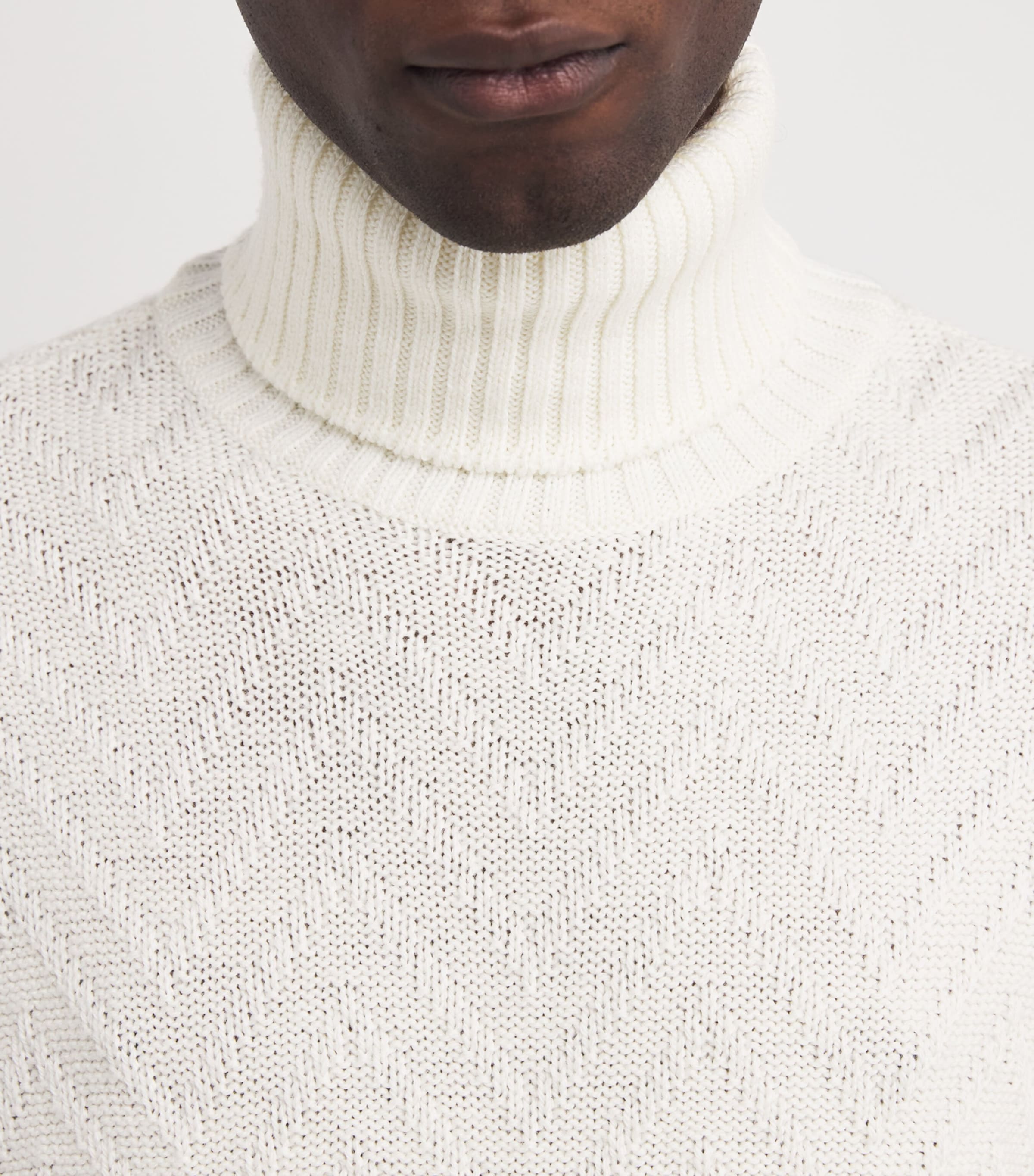 Virgin Wool Rollneck Sweater 010WHITE Image 6