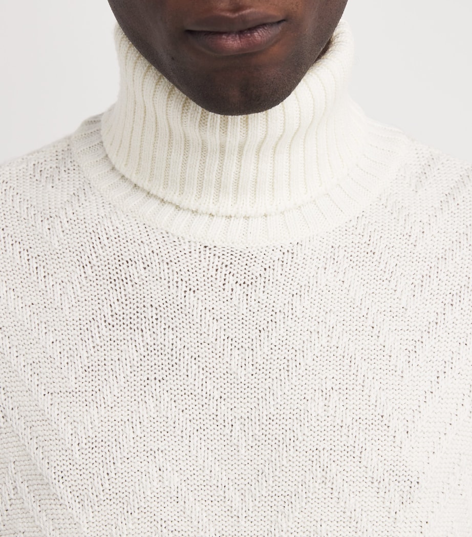 Virgin Wool Rollneck Sweater 010WHITE Image 6