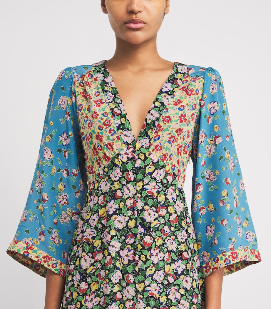 Silk Dahlia Midi Dress JEANNIE MIX MULTI Image 4