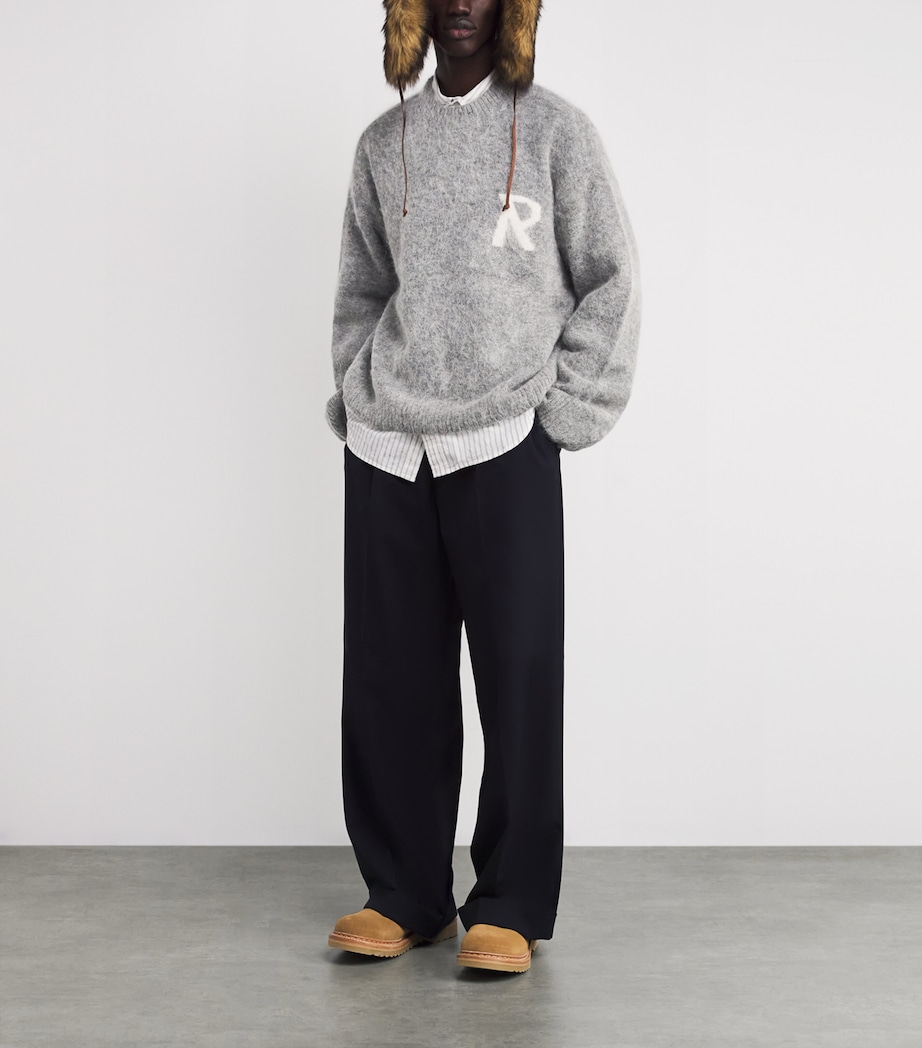 Alpaca-Blend Logo Oversized Sweater GREY Image 2