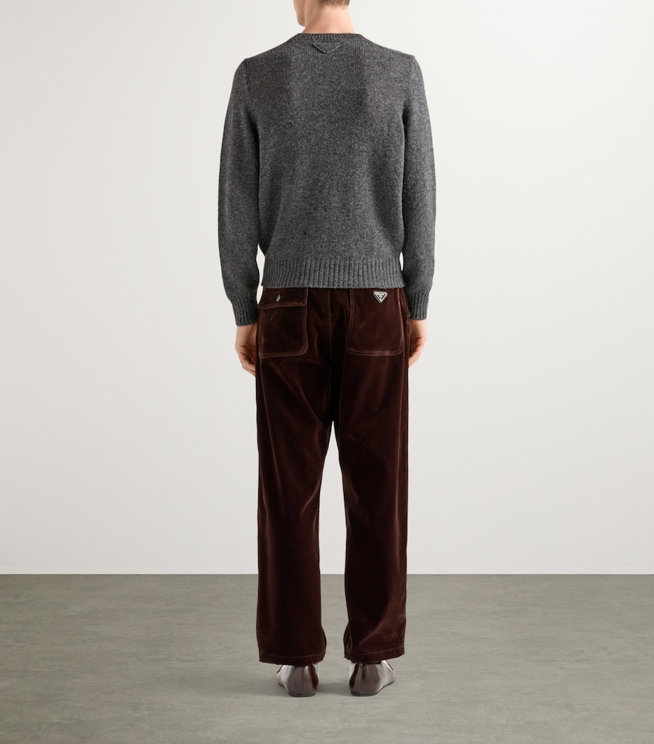 Velvet Straight Trousers F0555 Image 4