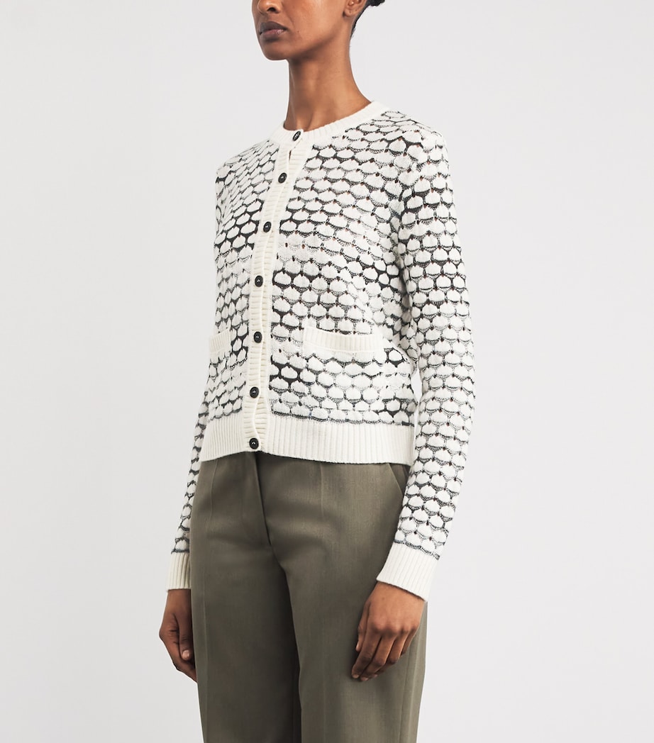 Cashmere-Blend Cardigan S01KQ WHITE BASE Image 3