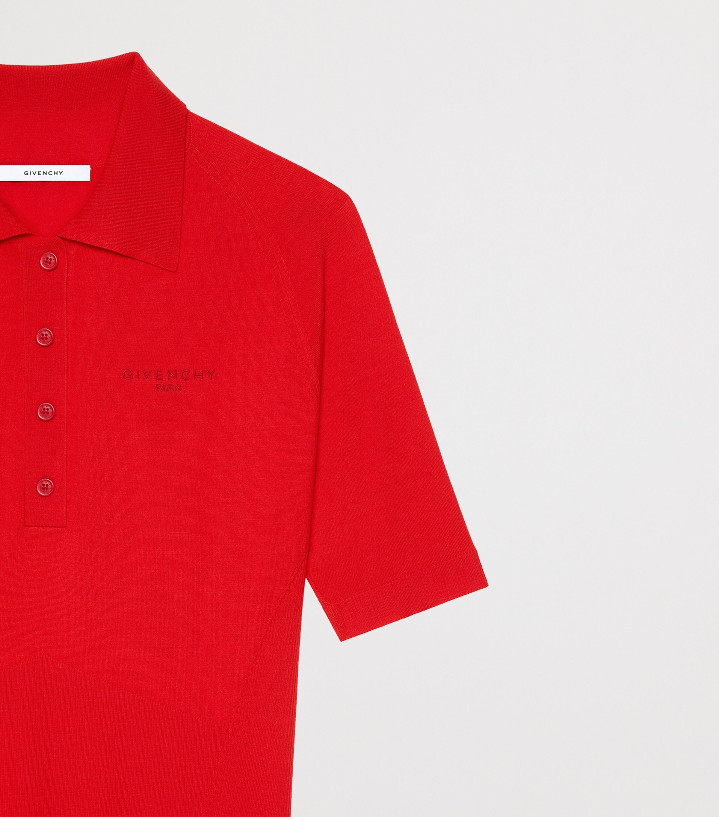 Givenchy Womens Wool-Blend Polo Dress Poppy Red Image 4