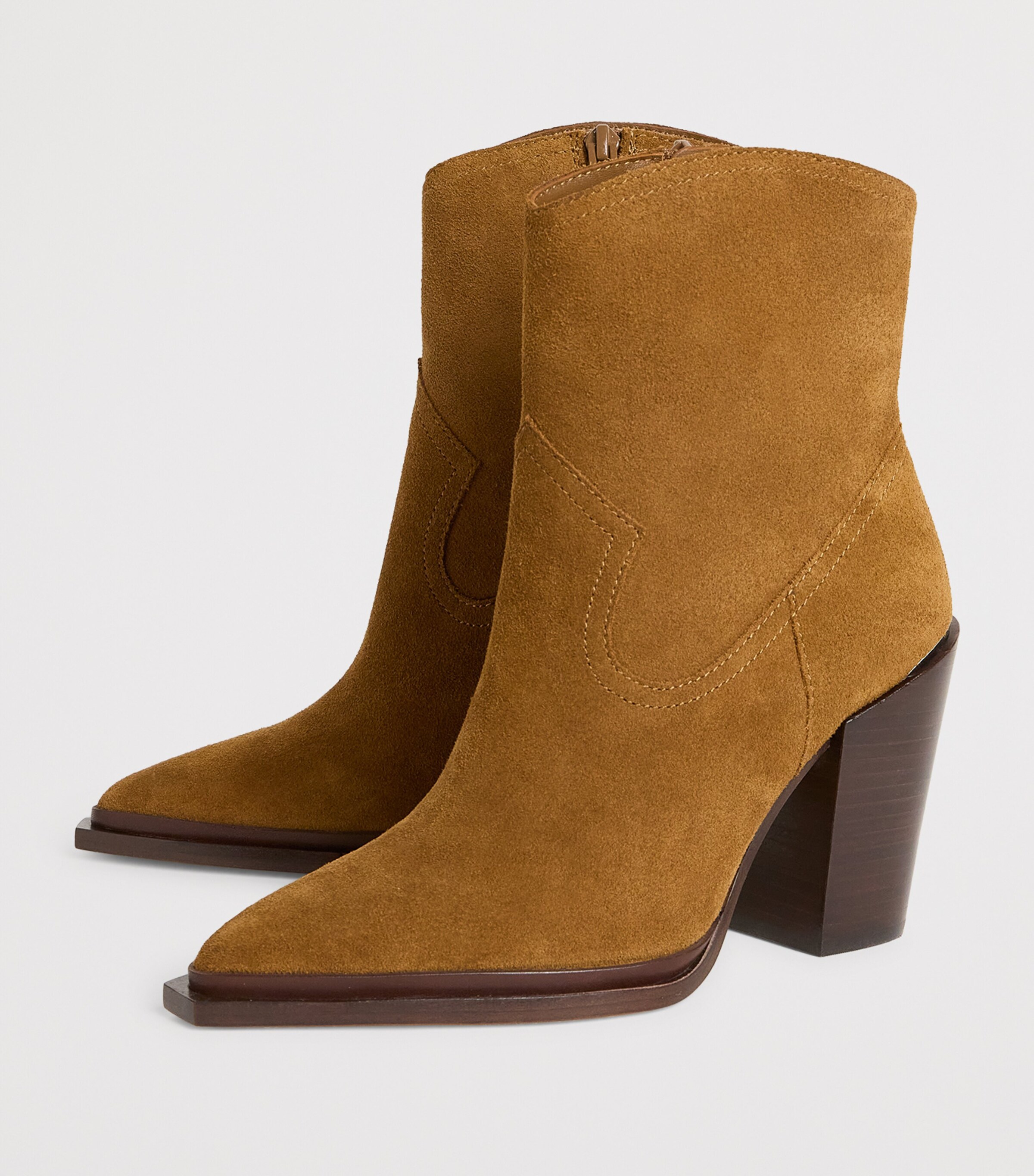 PAIGE Suede Posey Ankle Boots 85 Chestnut Image 2