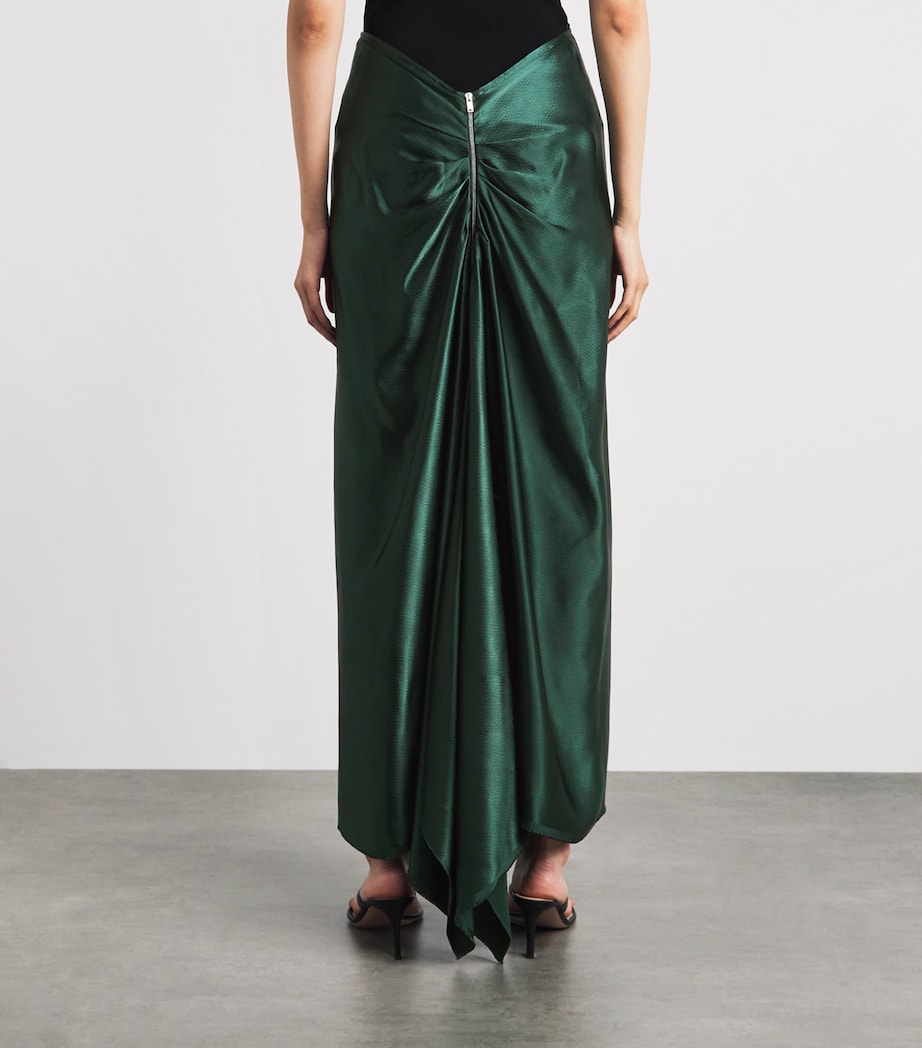 FFORME Womens Satin Jovie Maxi Skirt Evergreen Image 5