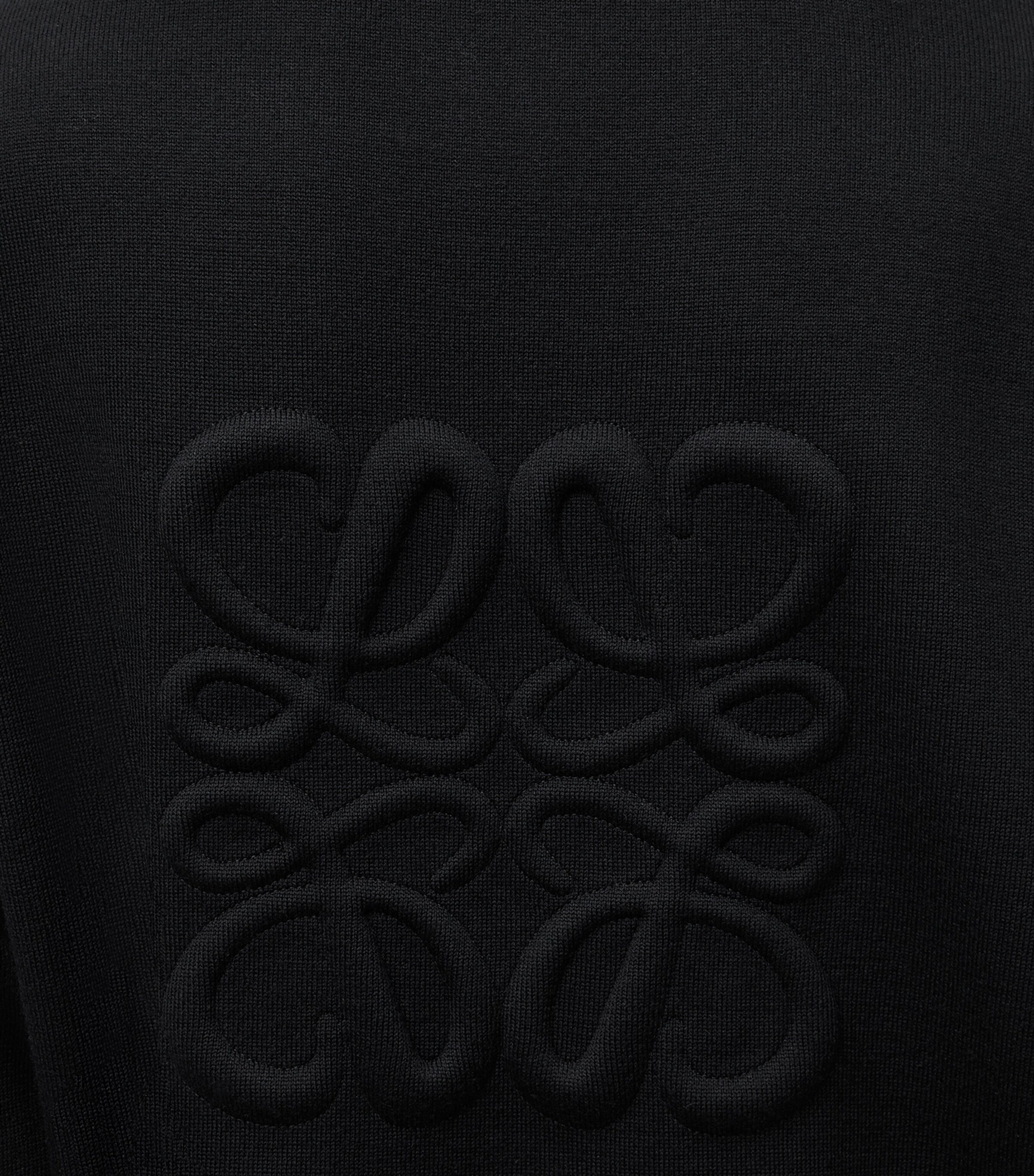 Wool Anagram Zip-Up Hoodie BLACK Image 5