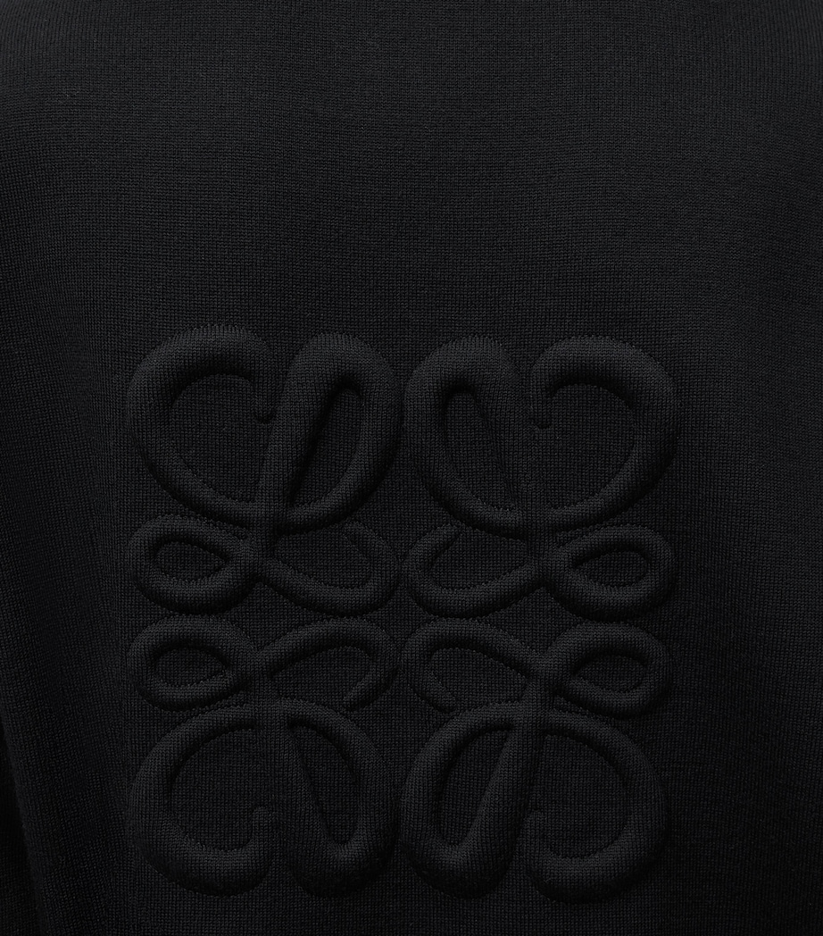 Wool Anagram Zip-Up Hoodie BLACK Image 5