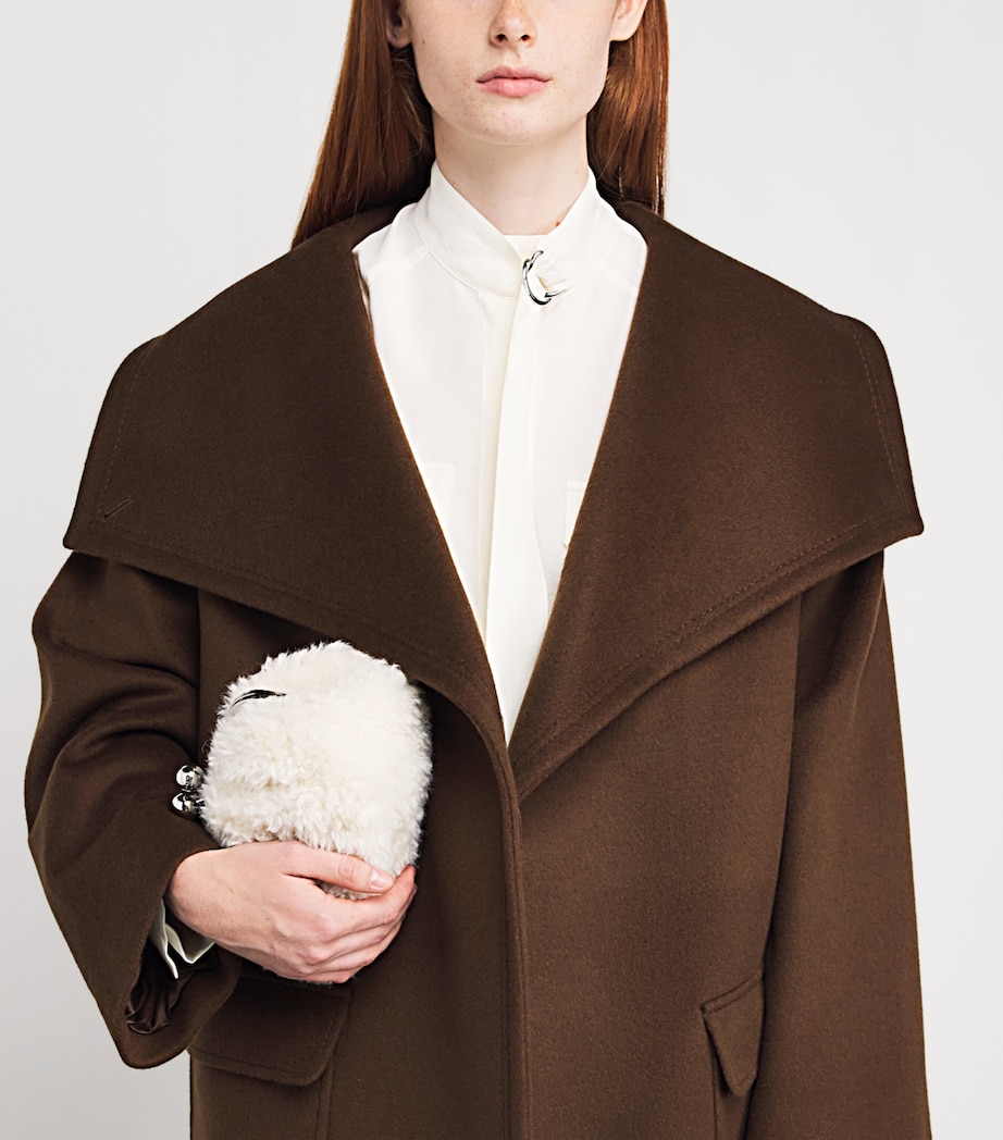Wool-Cashmere Wrap Coat BROWN Image 6