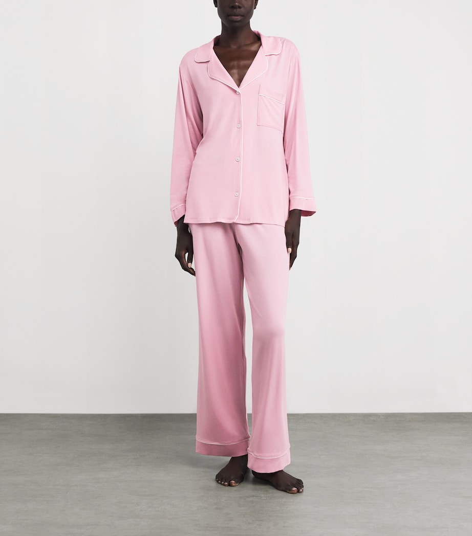 Valentines Day Gisele Long Pyjama Set PINK NECTAR/IVO Image 2