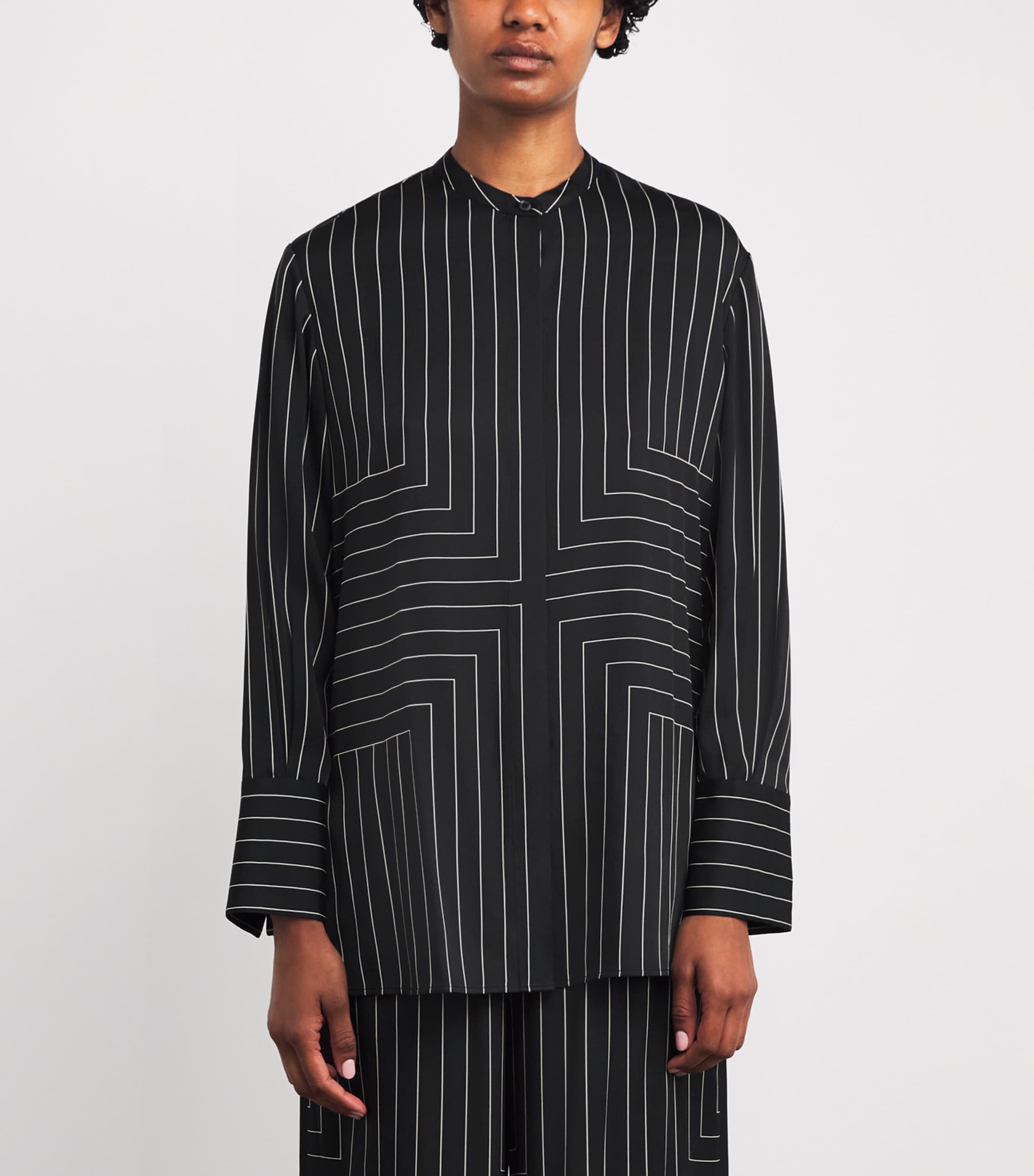 Geometric Print Athena Blouse BLACK/AFFOGATO Image 3