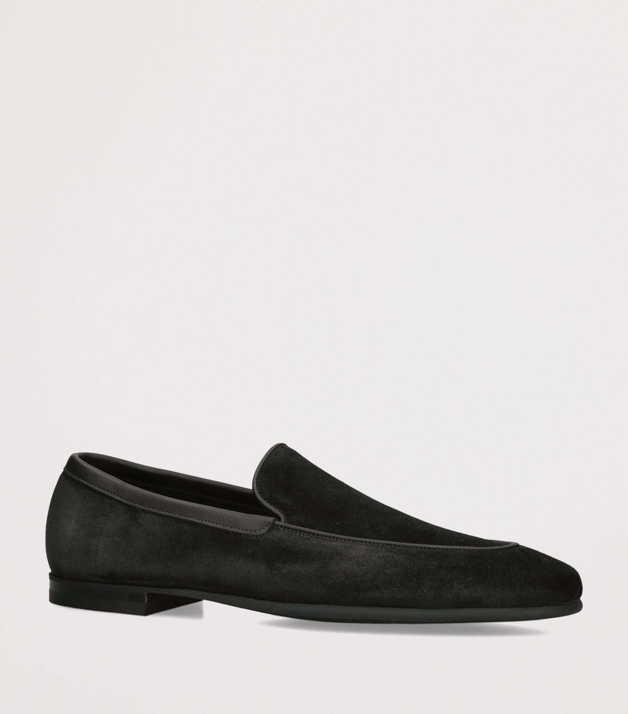 John Lobb Suede Tyne II Loafers Black Image 2