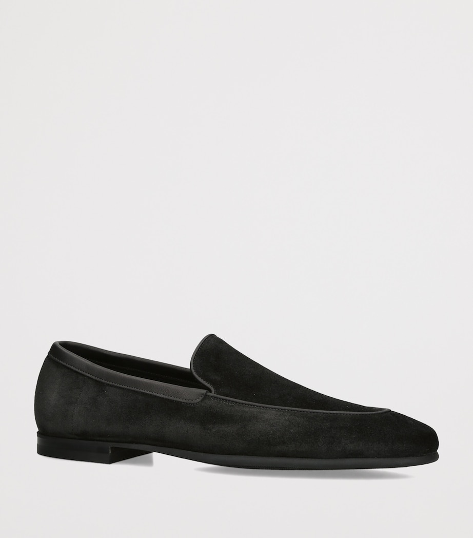 John Lobb Suede Tyne II Loafers Black Image 2