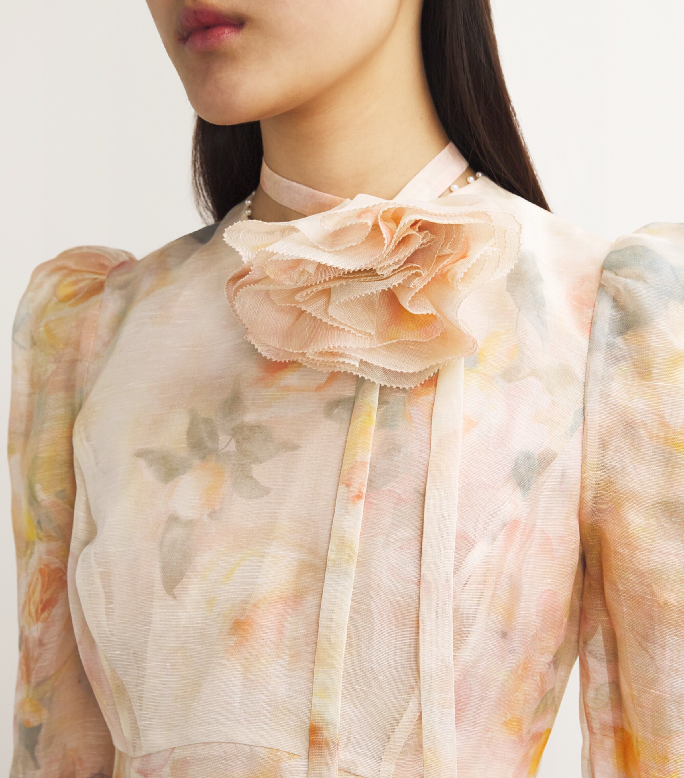 Zimmermann Womens Linen-Silk Flower-Embellished Mini Dress Ciaflociara Floral Image 4