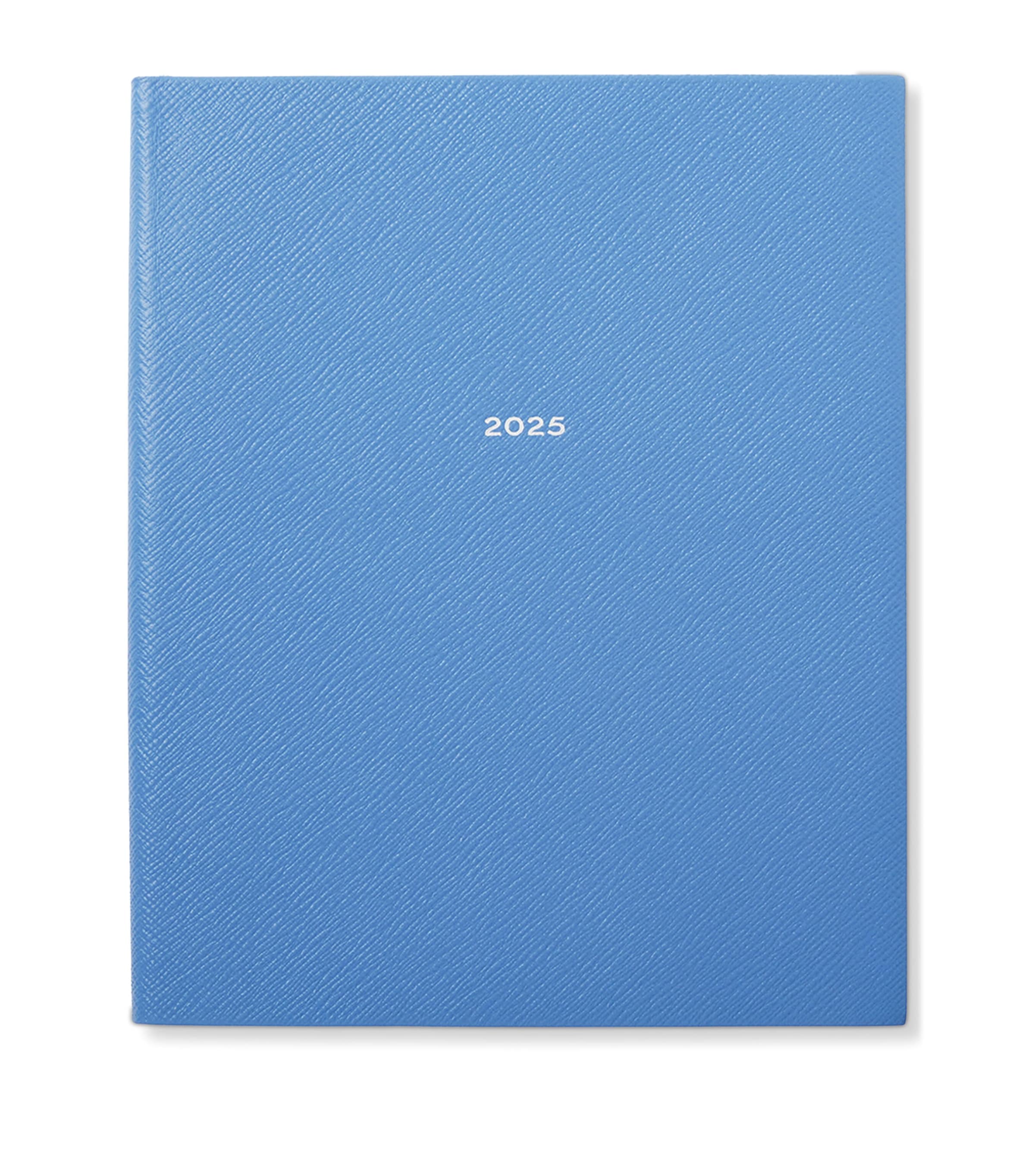 Shop Smythson Panama Leather Kings 2025 Weekly Diary In Blue