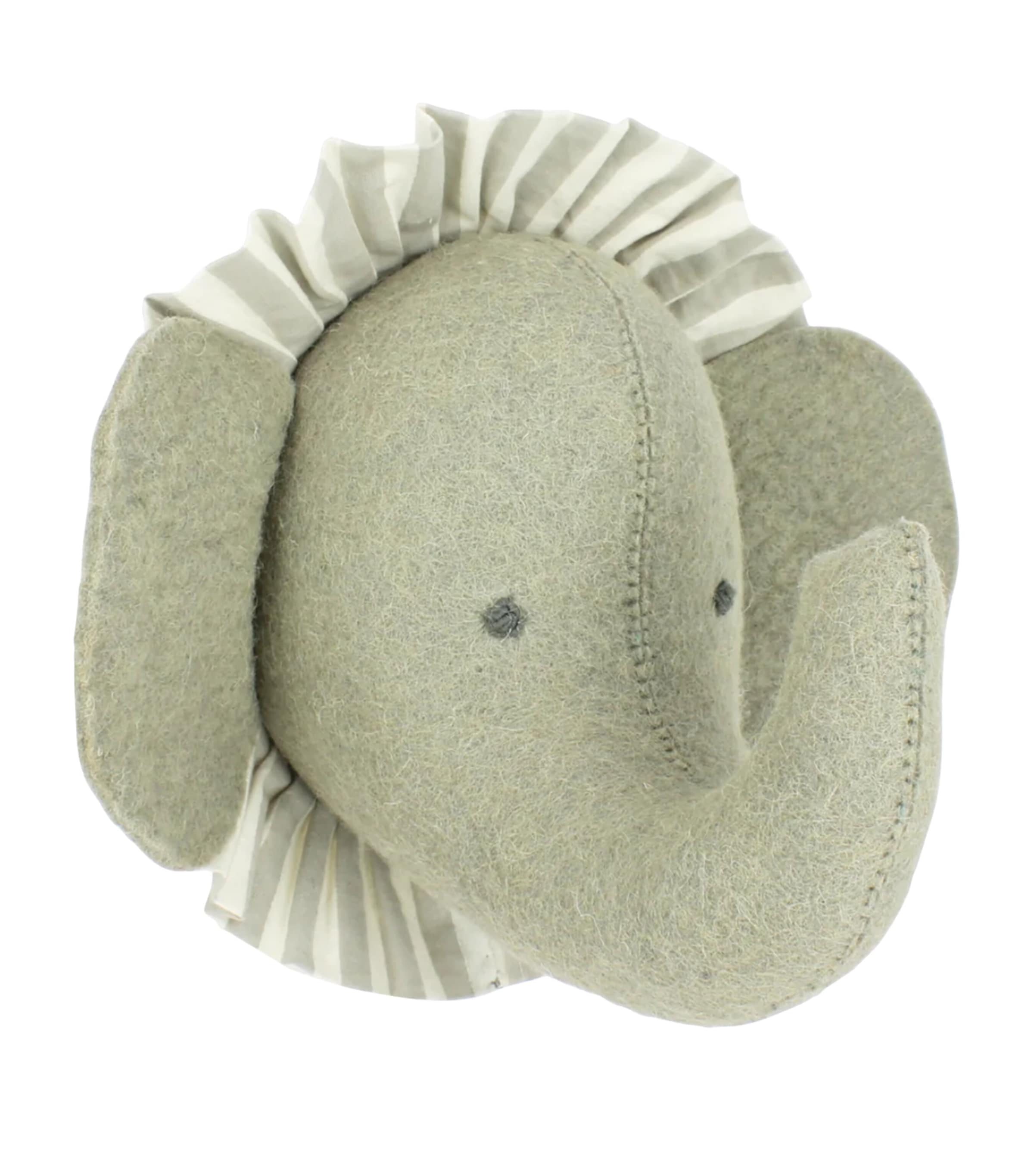 Mini Organic Wool Elphant Head Decoration (30cm) GREY Image 4